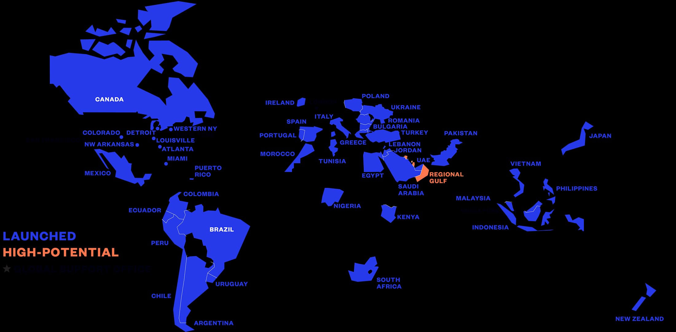 Endeavor global presence across 45+ markets