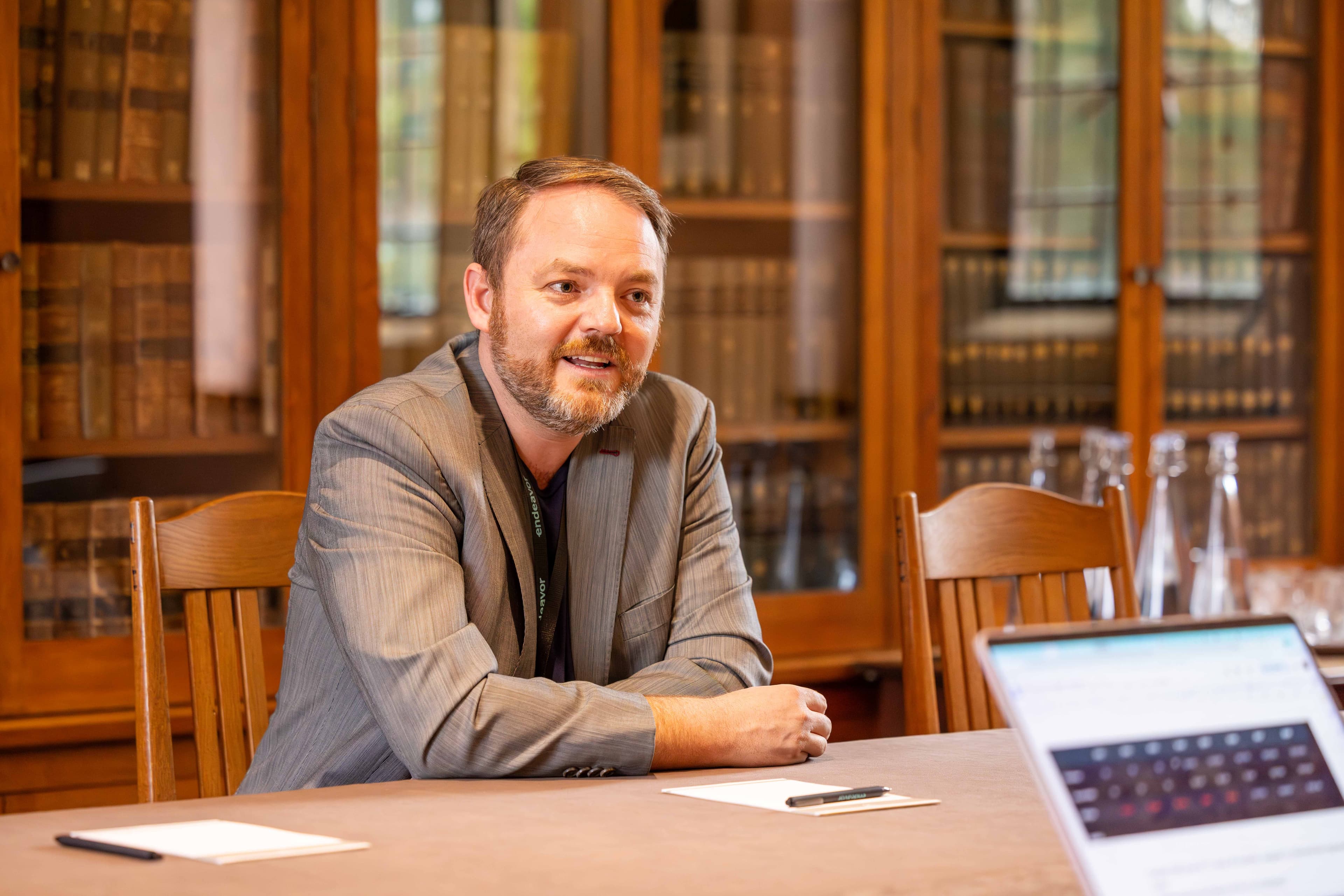 Zeb speaking at Endeavor event